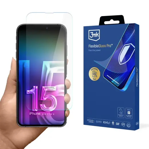 Hybrid glass 3mk FlexibleGlass Pro v2.0 for Apple iPhone 15 Pro Max Фото num