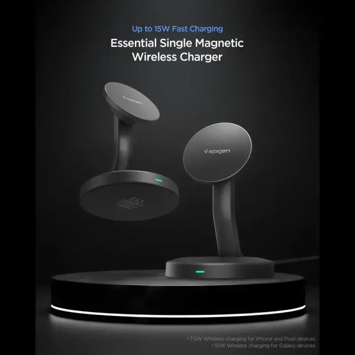 SPIGEN EF151MS ESSENTIAL MAGNETIC MAGSAFE WIRELESS CHARGER 15W BLACK Фото num