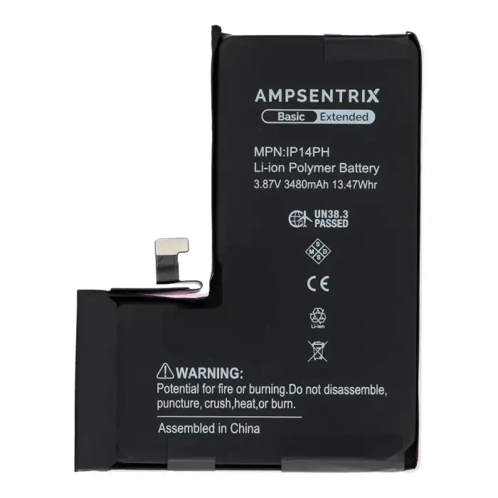  AmpSentrix Basic battery for iPhone 14 Pro (high capacity 3480 mAh) Фото num