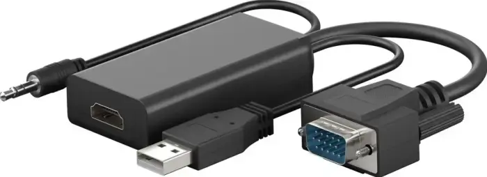 Pārveidotājs VGA - HDMI (nepieciešama papildu barošana pa USB) GOOBAY