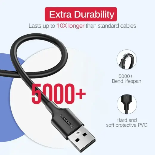 UGREEN micro USB Cable QC 3.0 2.4A 1m (Black) Foto 6