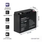 Qoltec AGM battery | 12V | 18Ah | Maintenance-free | Efficient| LongLife | for UPS, scooter Foto 3