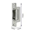 Qoltec Electric strike With lock and memory + mounting plate | 12V | Stainless steel Foto 4