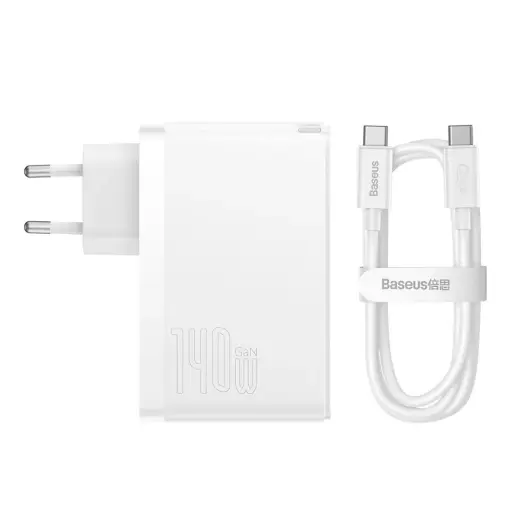 Baseus GaN5 Pro tīkla lādētājs | 140W | GaN | USB-C, USB-A | balts Foto 1