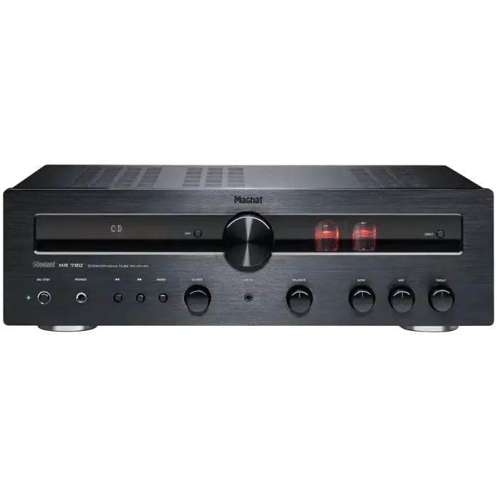 Magnat Amplifier MR 780, 2-channel, 100 Watt amplifier. Stereo hybrid receiver with 2 x ECC81 tubes, Black.