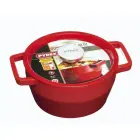 Чугунная кастрюля 2,2 л Pyrex круглая Ø20 см красная Фото num