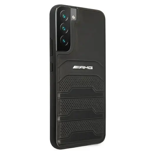 AMG Genuine Leather Perforated Case for Samsung Galaxy S22+ Black Фото num