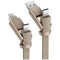 Cable Bazic GoCharge Alucable 4in1 (USB-A|USB-C - USB-C|Lightning) 15cm 60W 3A PD Fast Charge gold Foto 2