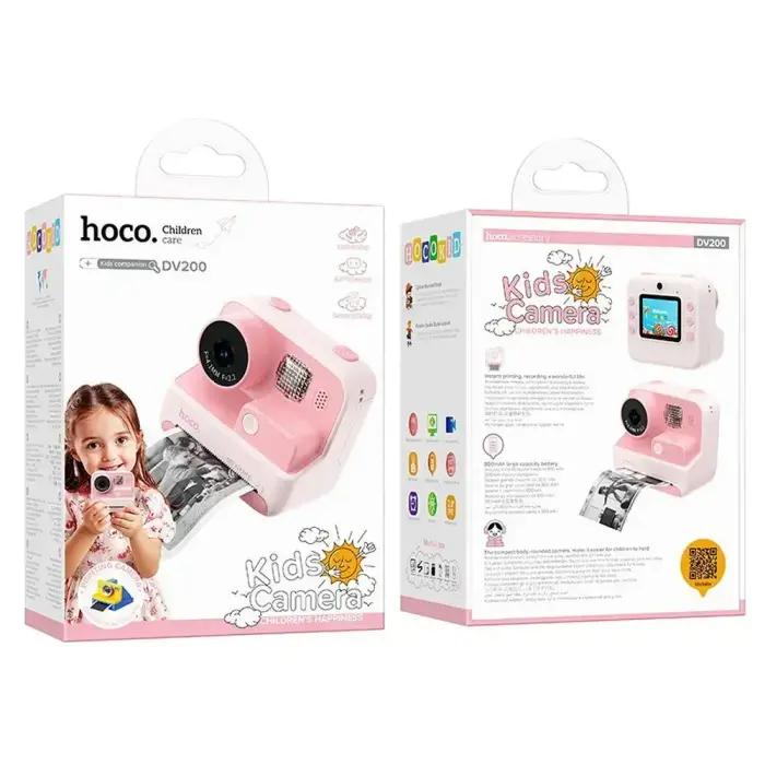 Digital kids camera with printer Hoco 1MP 2,0" HD Ready DV200 pink Foto 12