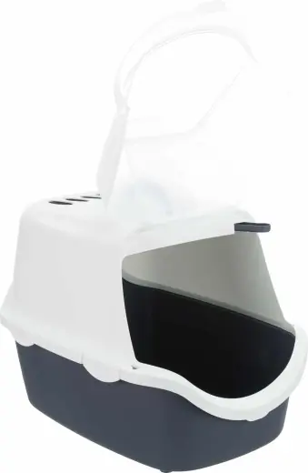 Лоток для кошачьего туалета : Trixie Vico Easy Clean Litter Tray, 40*40*56, серый|белый Фото num