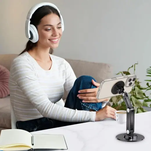 Tech-Protect DPT100 Magnetic MagSafe Desk Phone Holder - Black Фото num