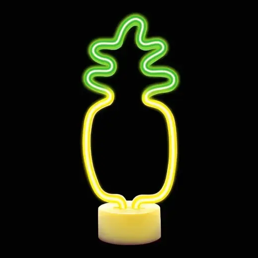 Neon LED on stand PINEAPPLE orange green USB-C FSC-12 Forever Light Foto 2