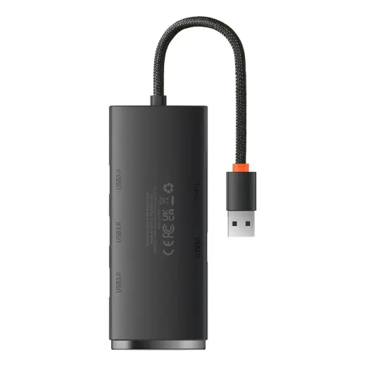 Baseus Lite Series Hub 4in1 USB to 4x USB 3.0, 25cm (Black) Фото num
