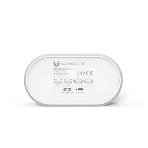 Alarm clock with LED Bunny night light PURE FNL-05 INGRID white long Forever Light Photo