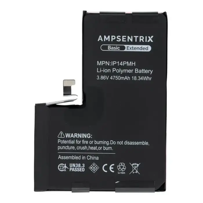  AmpSentrix Basic battery for iPhone 14 Pro Max (high capacity 4750 mAh) Фото num
