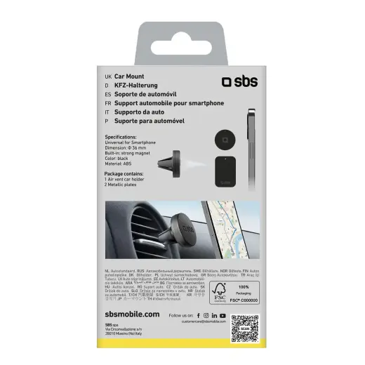 Universal magnetic car holder Black Photo