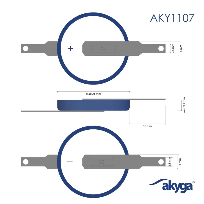 Lithum Battery Akyga AKY1107 CR2032 ST2N Li-MnO2 3V | 210mAh 2-Pin Foto 3