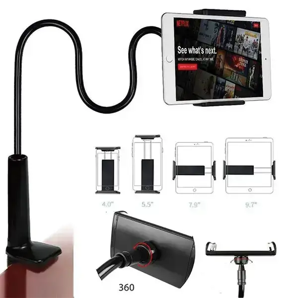 AWEI galda stiprinājums X3 4"-10,5", melns | ar garu roku Foto 4