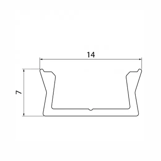 Aliuminio profilis LED juostai EUROLIGHT, virštinkinis, baltos spalvos, 1m kompl Foto 2