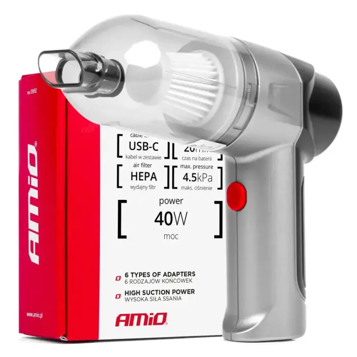 Bezvadu auto putekļsūcējs HEPA AMiO-03692
