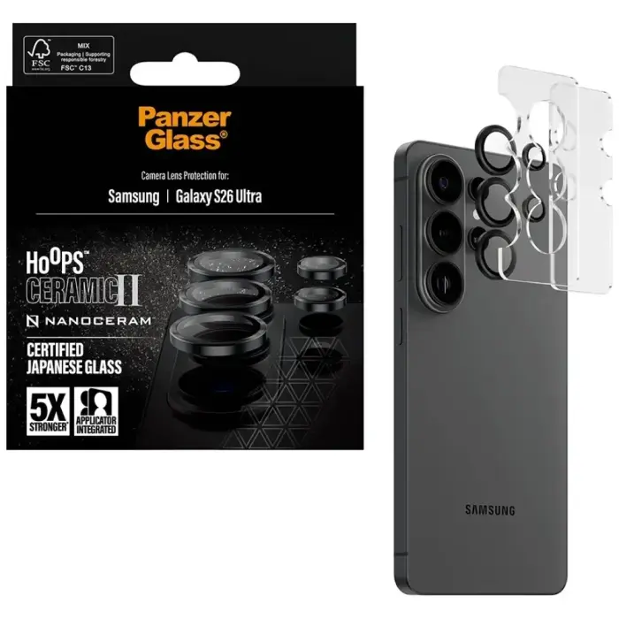Tempered glass for camera lens PanzerGlass Hoops Ceramic II Lens Protector for Samsung Galaxy S26 Ul Foto 4