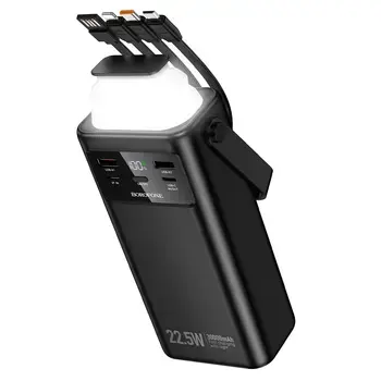 Borofone Power Bank 30000mAh BJ65 High - 2xUSB + Type C - QC 3.0 22,5W + PD 20W with USB, Type C, Lightning and micro USB black (damaged packaging) Foto 2