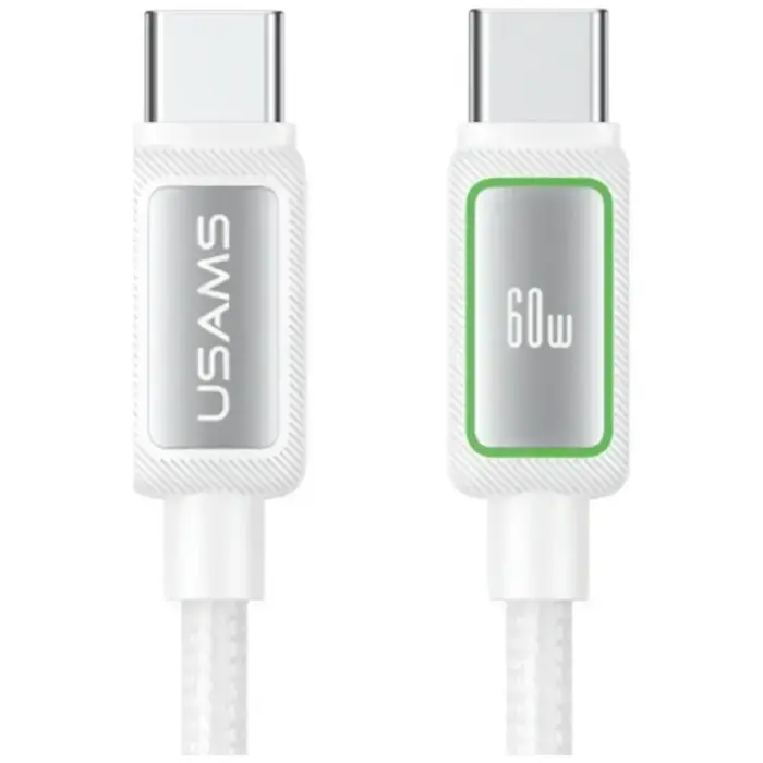 USAMS Al-Alloy SJ815 U110 RGB Fast Charging 60W USB-C to Lightning Cable 1.2 m Black