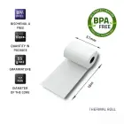 Qoltec Thermal roll 57 x 16 | 55g / m2 | 10 pcs. | BPA free Foto 2