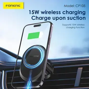 Foneng Car holder CP105 magnetic with induction charging to air vent black (damaged packaging) Photo