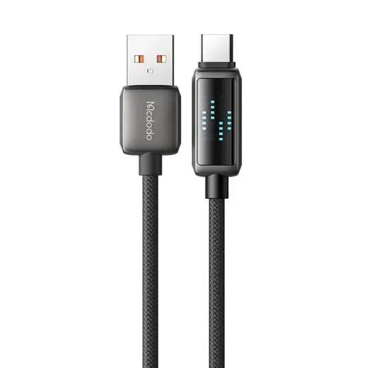 Mcdodo CA-2350 провод для передачи данных и зарядки | USB-A на USB-C | 100W | с LCD дисплеем | 1.2m | черный Фото num
