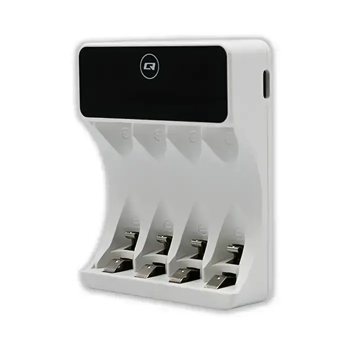 Qoltec Battery Charger for Ni-MH type R03 AAA R6 AA | LCD | USB-C cable | White  Foto 8