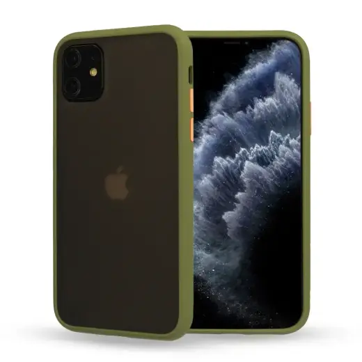 Vennus Color Button Bumper for Samsung Galaxy A20S Olive