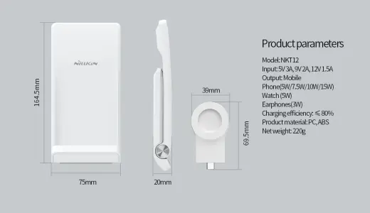 Nillkin PowerTrio 3in1 Wireless Charger for Samsung Watch White Фото num