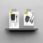 Dudao A23TEU 2.4A GaN USB-A Wall Charger with USB-A - USB-C Cable - Black Foto 3