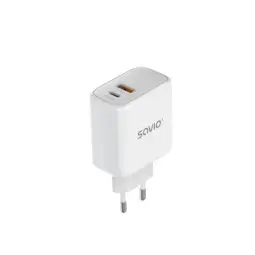 Lādētājs SAVIO Wall Charger 20 W 1× USB-A, 1× USB-C