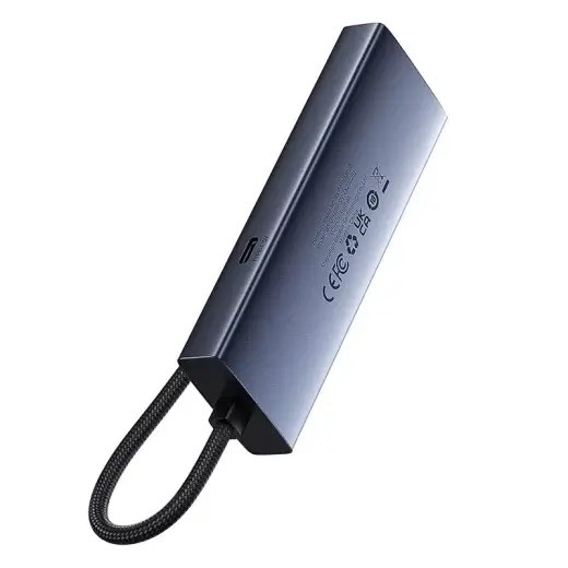 Hub Baseus UltraJoy Series Lite 4-Port (USB to USB 3.0*3+RJ45*1+USB-C 5V) (gray) Foto 3