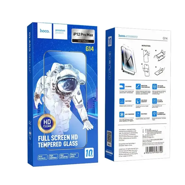 Tempered glass to iPhone 12 PRO MAX Hoco HD 5D Guardian shield 10 pcs G14 Foto 10