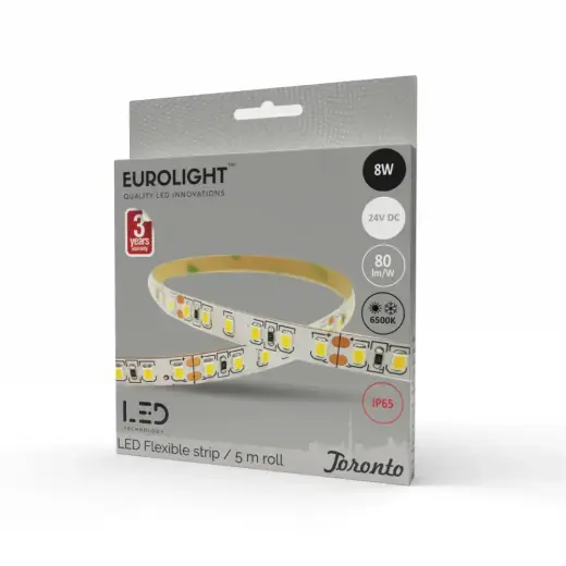 LED juosta Toronto Epistar 2835 8W 6500K IP65 by silicon 60LED/m 5m Eurolight Foto 2