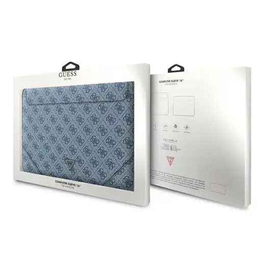 Original GUESS Laptop Sleeve 4G Uptown Triangle Logo GUCS16P4TB 16 inches blue Photo