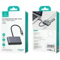 USAMS Adapter HUB 4w1 2xUSB 2.0|USB 3.0| USB-C szary|dark grey SJ627HUB01 (US-SJ627) Фото num