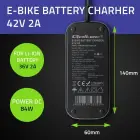 Qoltec Fast Charger for e-bike, electric scooter 36V | 42V | 2A | 5.5*2.1 | water resistant + power cable — Фото 3