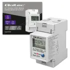 Qoltec Single-phase electronic energy consumption meter for DIN rail | RESET | periodic and continuous meter | 230V | 60A | LCD | LED | 2P Фото num