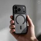 Case for iPhone 16 Pro Forcell F-Protect Smoke Hybrid Premium Lite compatible with MagSafe black — Foto 4