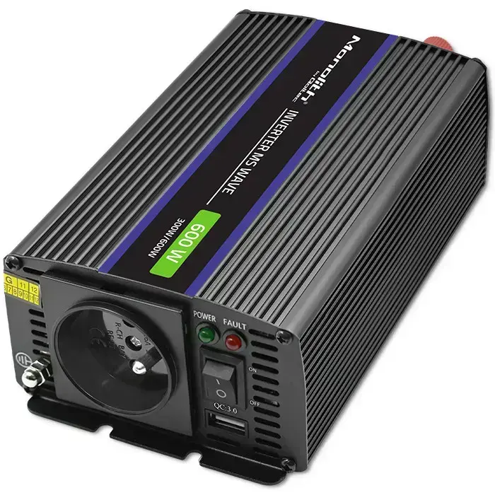 Qoltec Monolith voltage converter 600 MS Wave | 12V to 230V | 300/600W| USB Foto 14