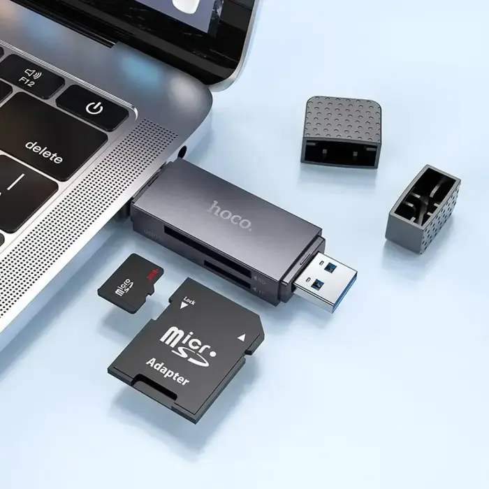 Card reader SD / TF Hoco USB A / USB C 2.0 metal gray Foto 14