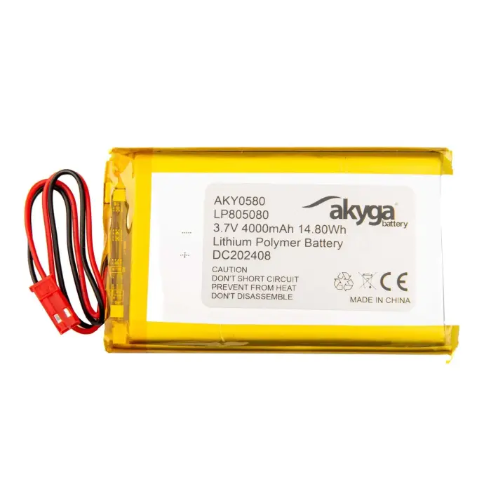 Li-Po аккумулятор LP805080 Akyga AKY0580 3.7V | 4000mAh PCM JST 2-Pin Connector 150mm Фото num