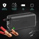 Qoltec Intelligent microprocessor charger 12V 5A | Rectifier for AGM GEL SLA battery | 6 - stage charging Photo