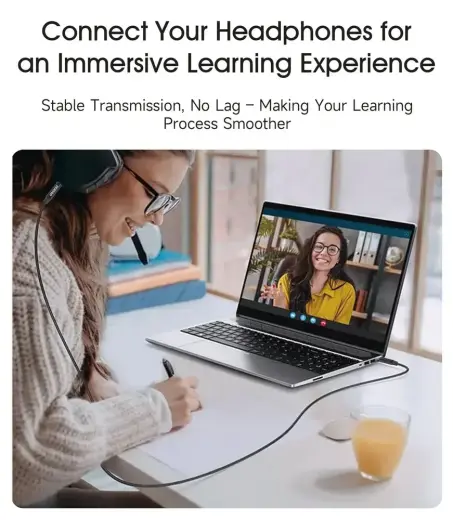 Dudao L12S AUX cable mini jack 3.5mm 1m 3-pole stereo - black Foto 5