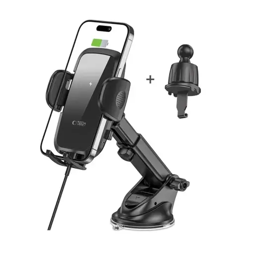Tech-Protect CM15W-V1 car phone holder with 15W inductive charger for cockpit | air vent - black Foto 2