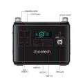 Choetech BS006 Super Mini внешний аккумулятор (powerbank) | 1997Wh | 2000W | USB-A, USB-C, AC, Авто, XT60, DC | LED фонарик | черный Фото num